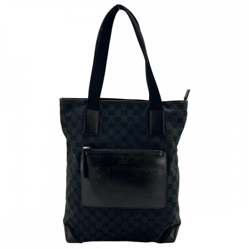 Gucci Tote Bag for Men, Handbag, Shoulder Bag, GG GUCCI 019・0481, Black, Sil...